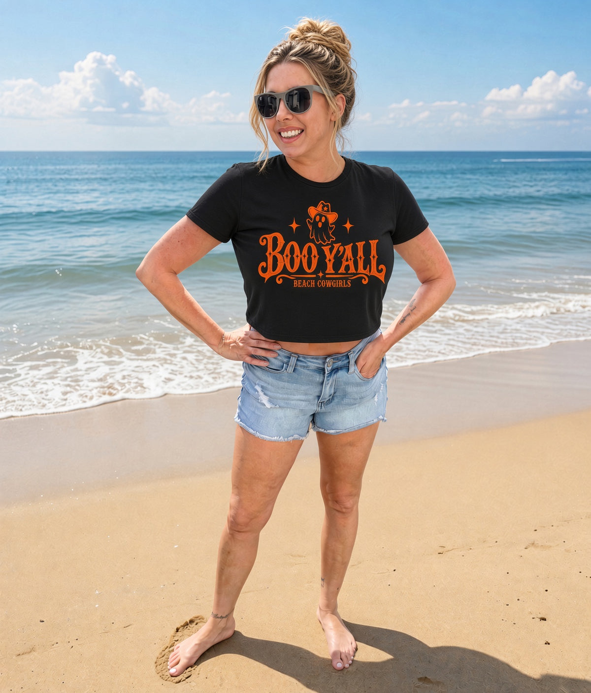 Boo Y'All Women's Flowy Crop T-Shirt