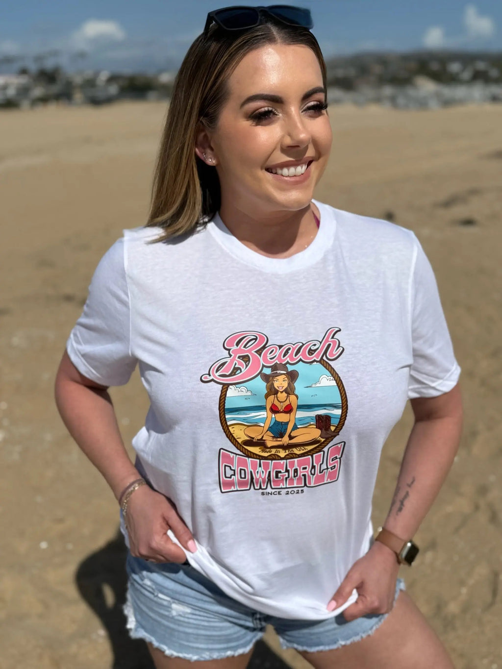 Casual Coastal Graphic Tee for Women | Beach Cowgirls