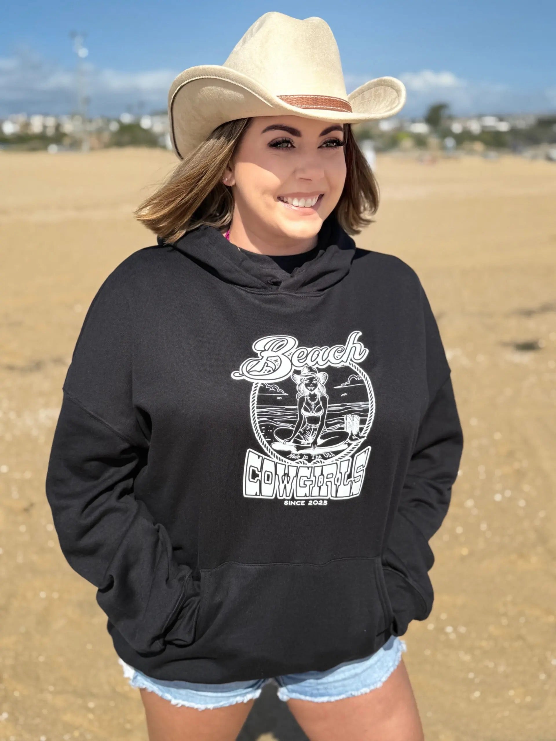 Simple Coastal Logo Hoodie for Women | Beach Cowgirls