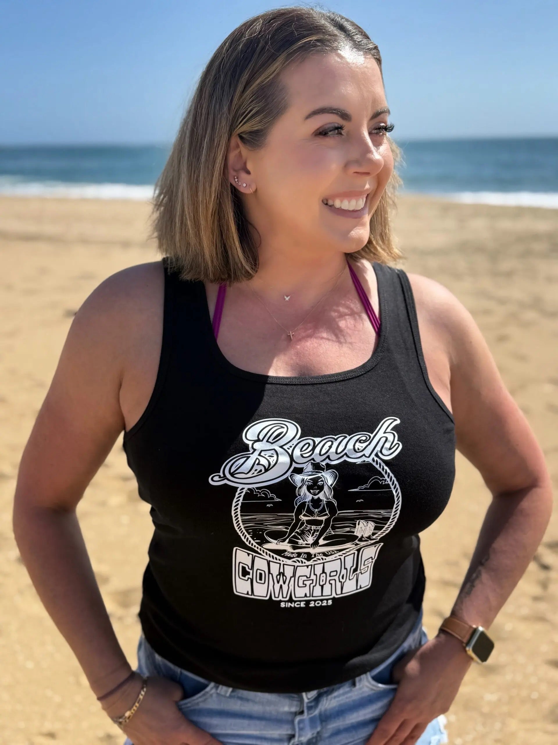 Simple Coastal Logo Tank for Women | Beach Cowgirls
