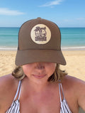 Beach Cowgirls Retro Trucker Hat – Brown/Black