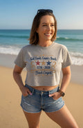 HBD America By Beach Cowgirls Women's Flowy Crop T-Shirt