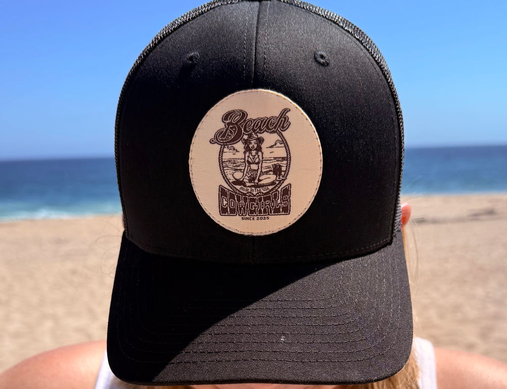 Beach Cowgirls Retro Trucker Hat – Brown/Black
